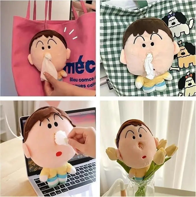 Cartoon plush tissue holder