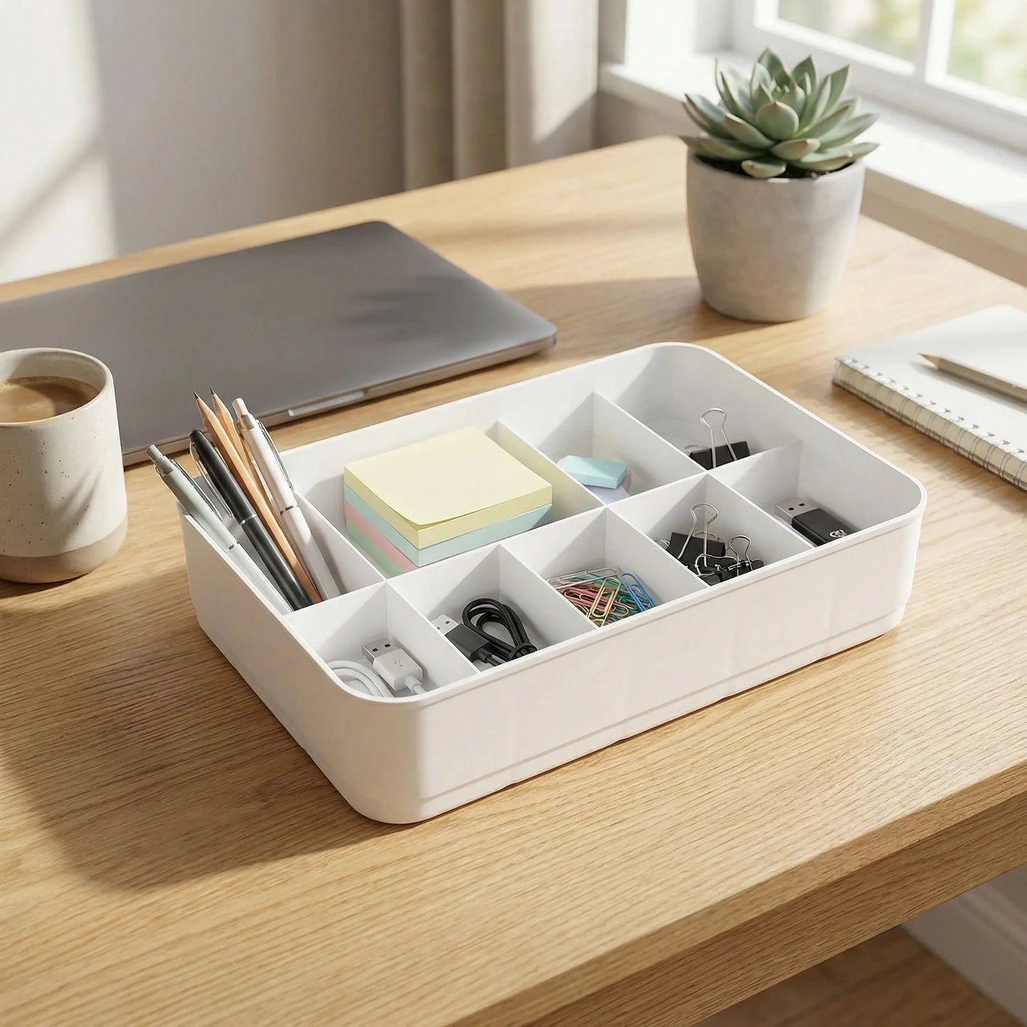 Multi-function Desktop Drawer Storage Box 10 Grid Underwear Socks Box (2 Pc Set)