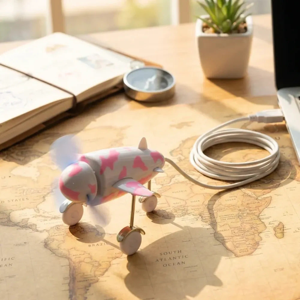 7721 plane shape usb unique design fan energy saving for laptop computer desktop - home improvement