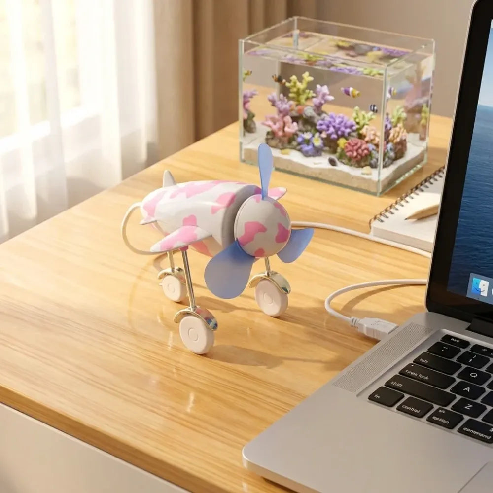 7721 plane shape usb unique design fan energy saving for laptop computer desktop - home improvement