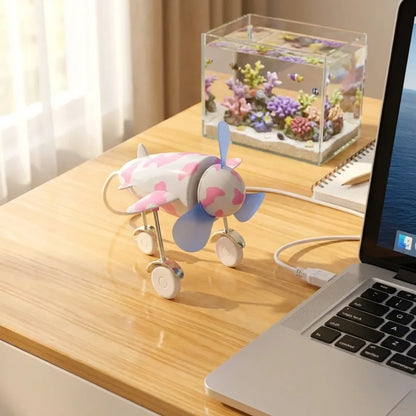7721 plane shape usb unique design fan energy saving for laptop computer desktop - home improvement