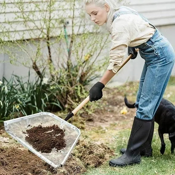 Heavy stainless steel soil shovel