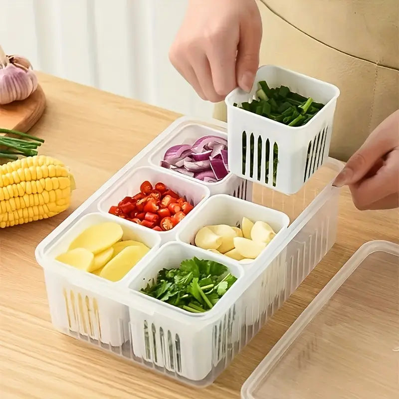 6-compartment food storage box