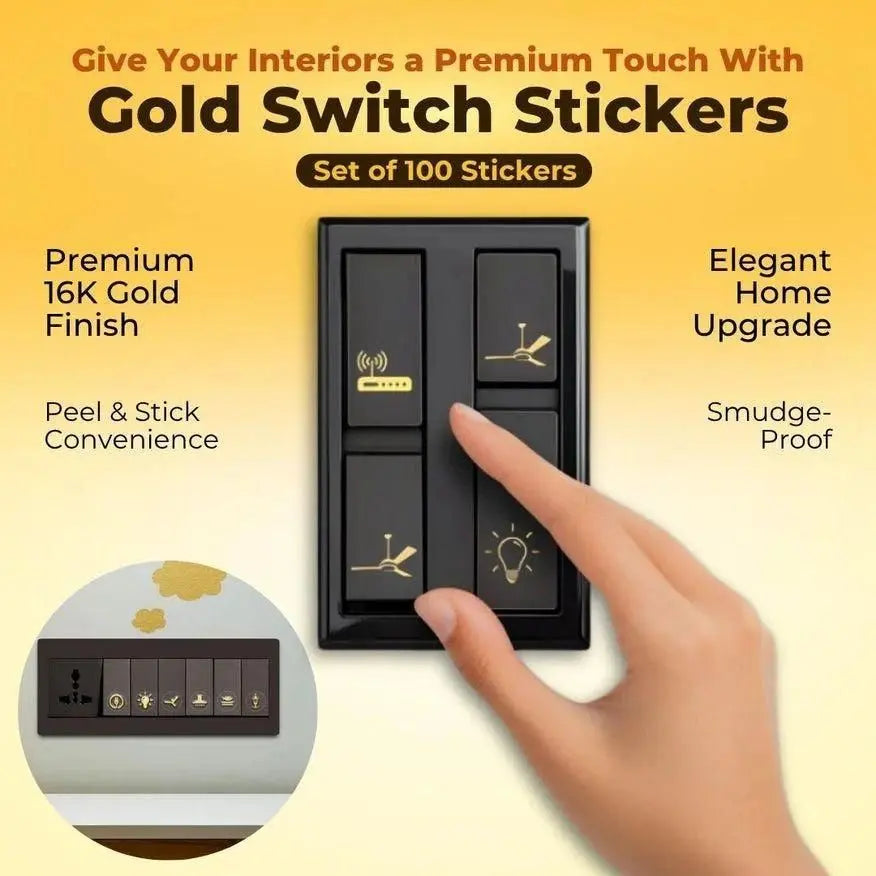 Gold functional switch stickers