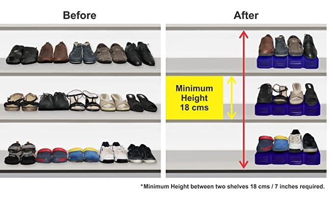 Adjustable shoe organizers - (pack of 4)
