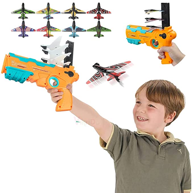 Airplane launcher toy with 4 foam planes