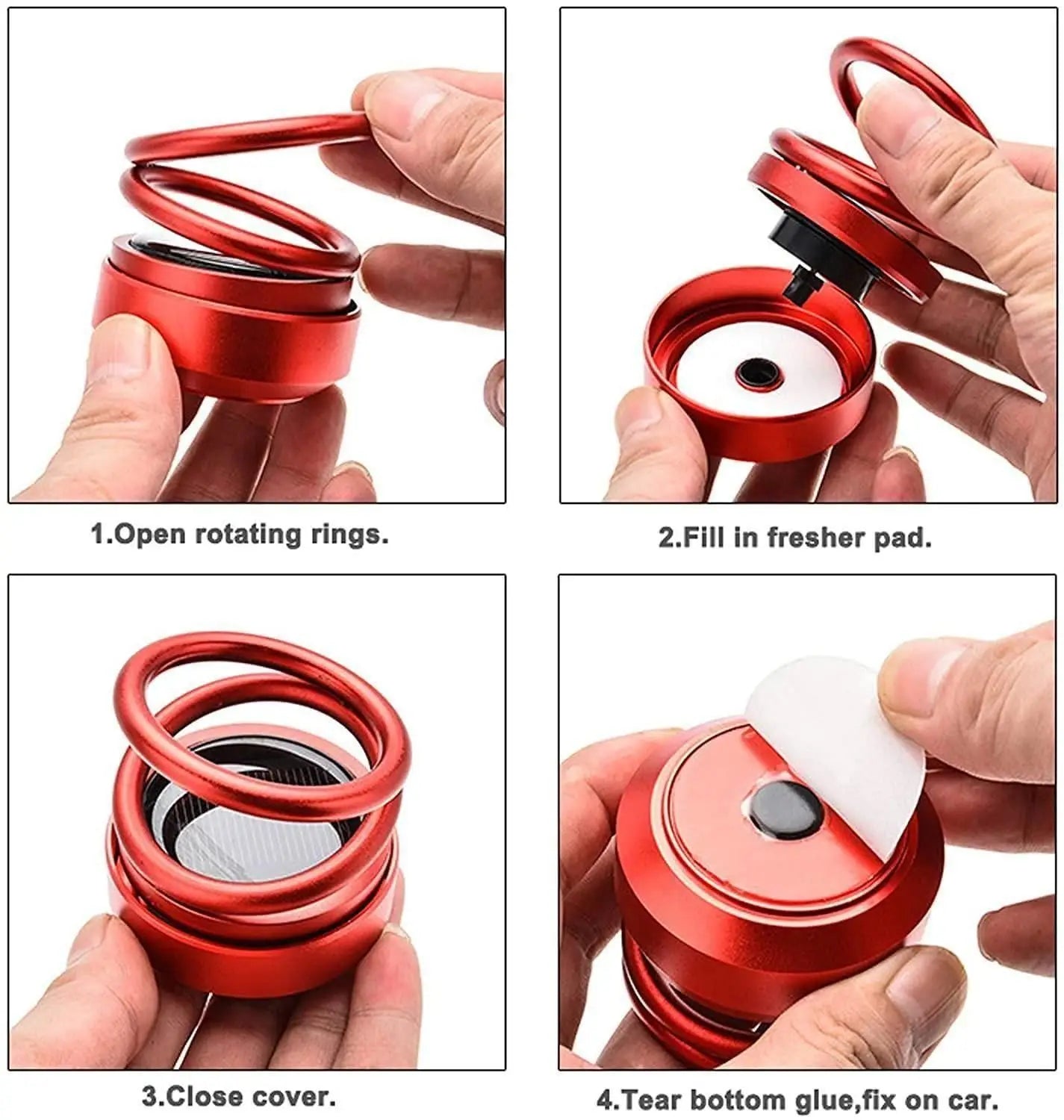 Solar energy rotating ring with long lasting french organic fragrance