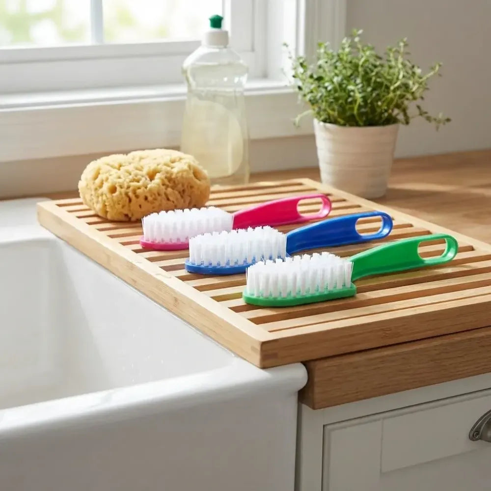 7956 multi-purpose kitchen cleaning brushes - fish vegetable tool cleaner utensils fruit 3 piece - home &