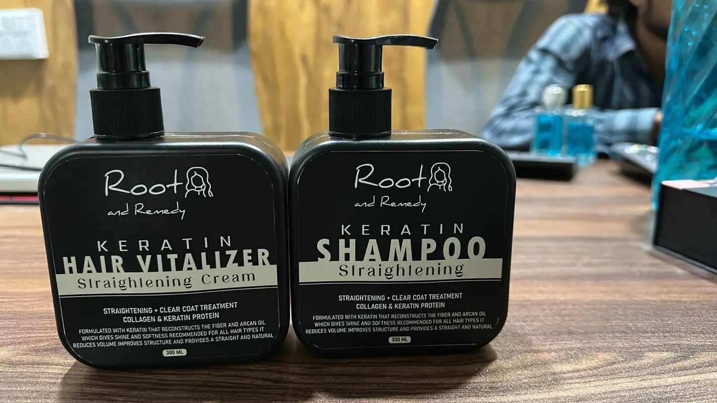 Herbal Pro Hair Straightening Shampoo & Keratin Cream – 300ml Each