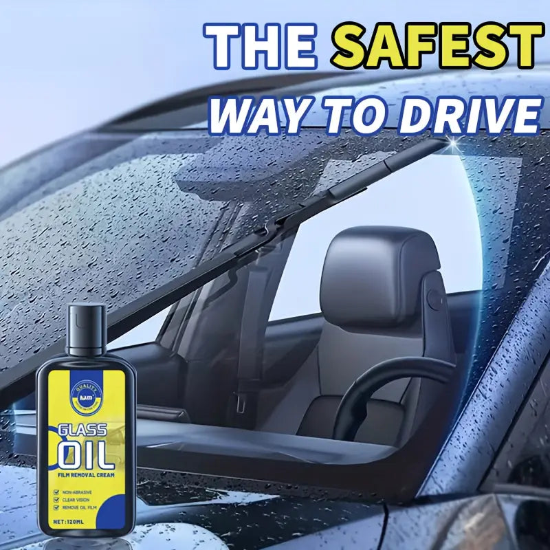Windshield oil film remover