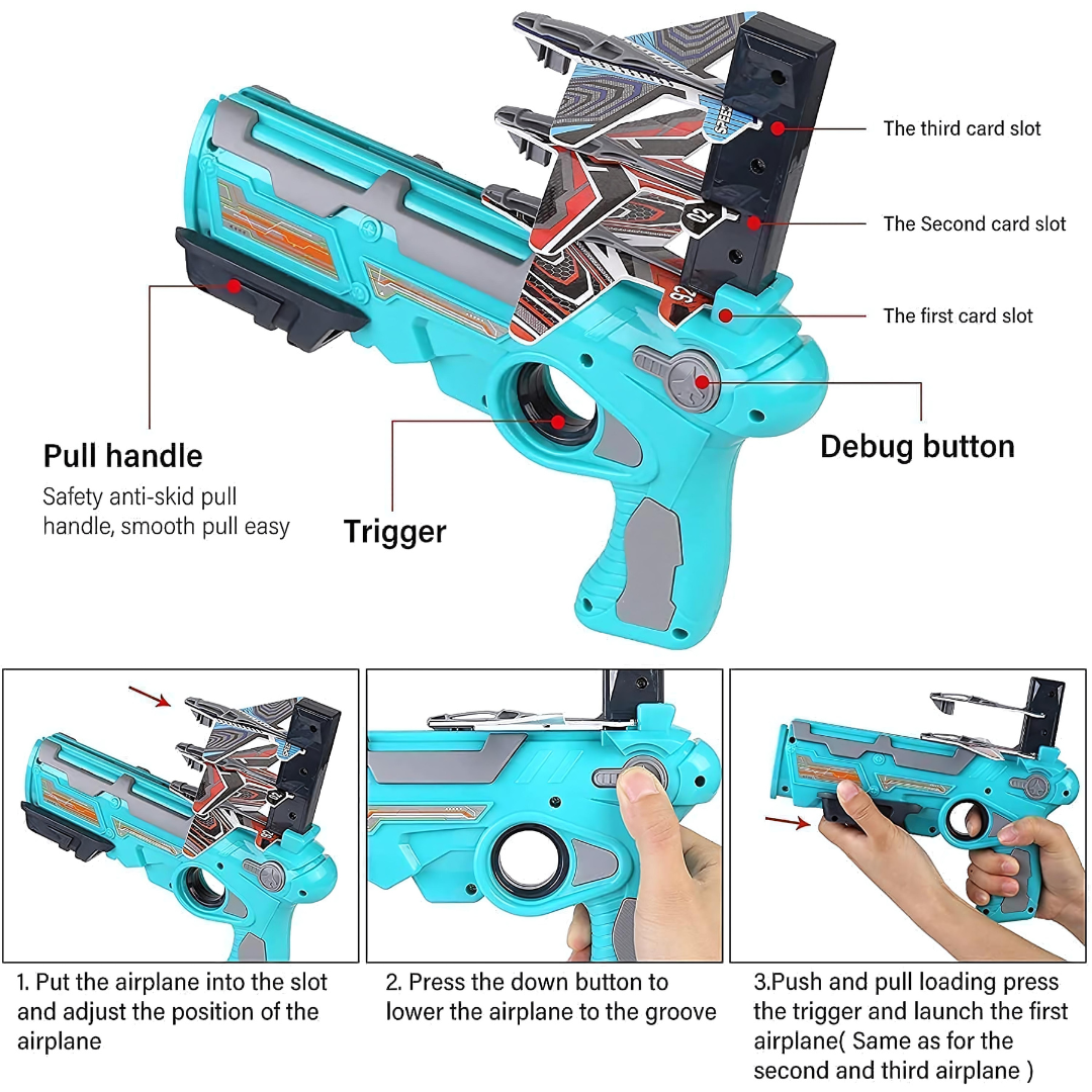 Airplane Launcher Toy with 4 Foam Planes