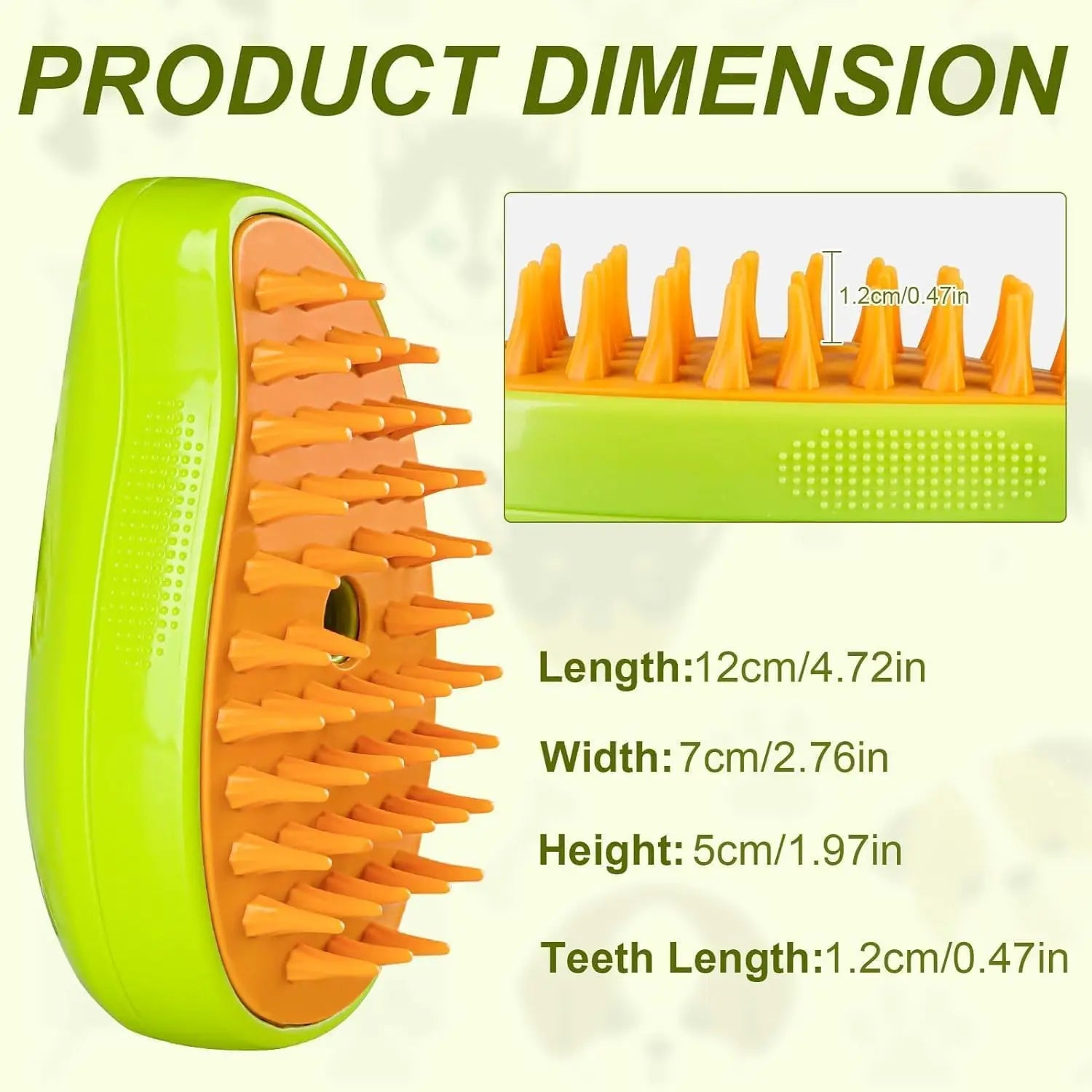 Steaming pet hair brush