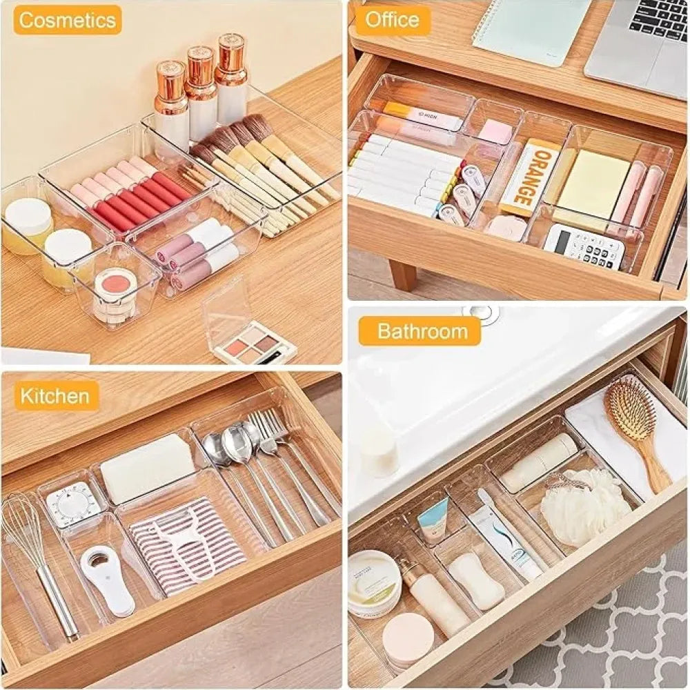 7pcs drawer organizer tray – white