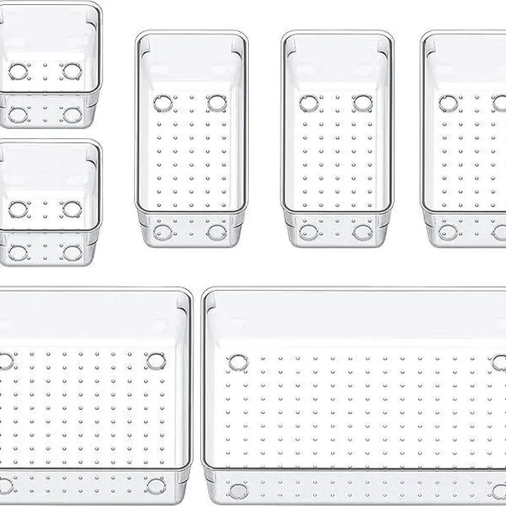 7pcs drawer organizer tray – white