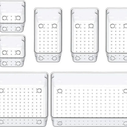 7pcs drawer organizer tray – white
