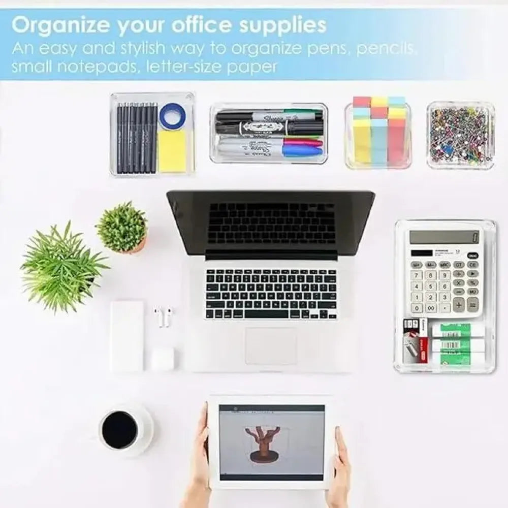 7pcs drawer organizer tray – white