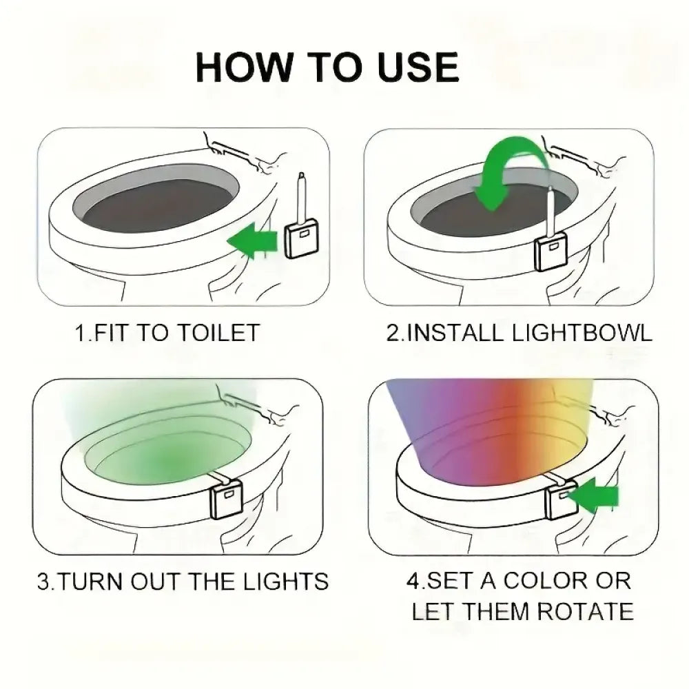 8-color sensor toilet light - home improvement