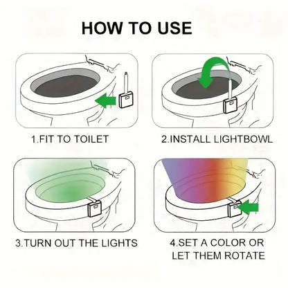 8-color sensor toilet light - home improvement