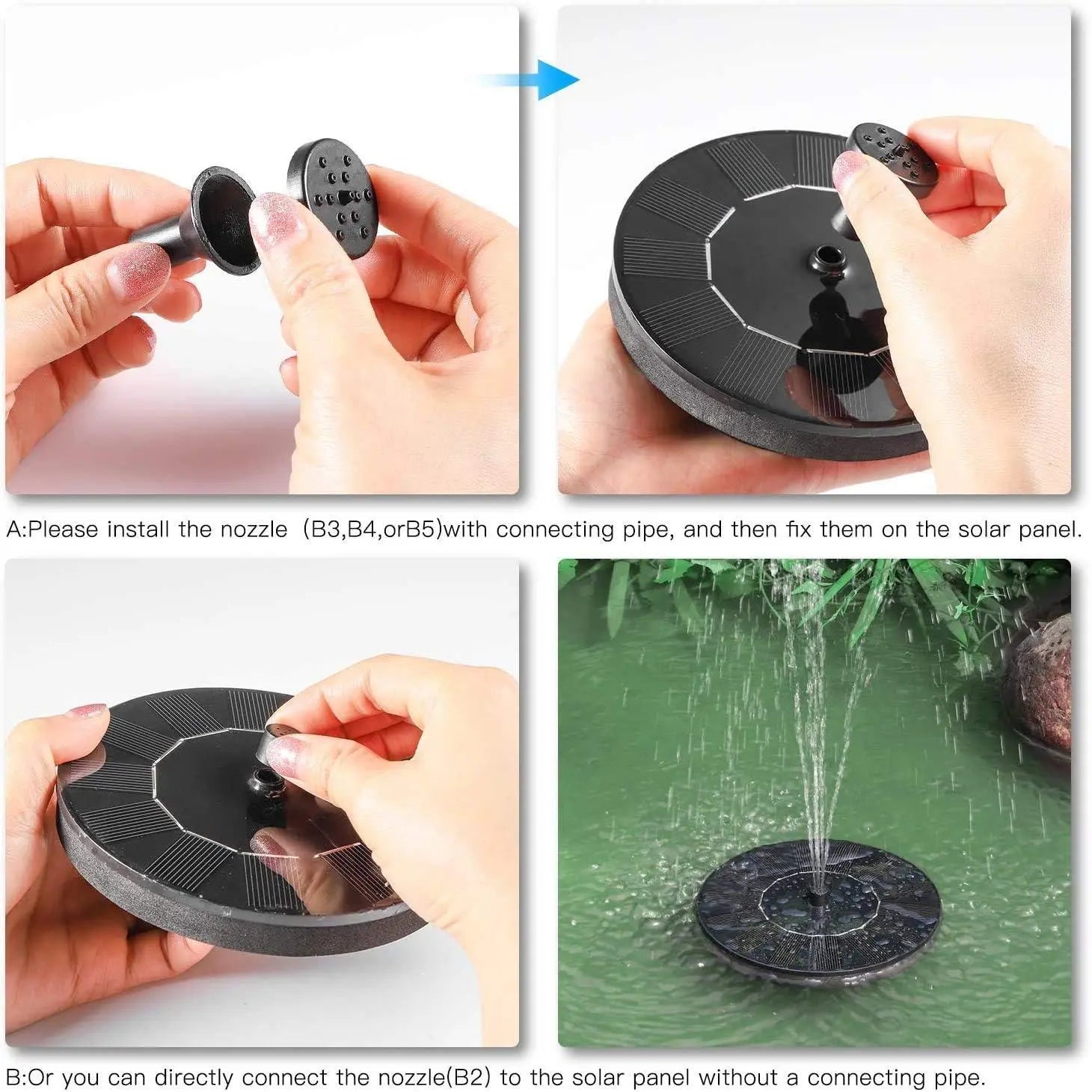 Solar floating fountain pump