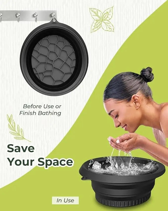 Portable ice face bowl for puffiness relief
