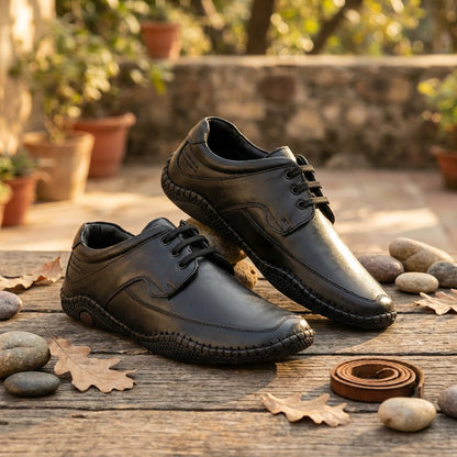 Roman Black Sandals For Men
