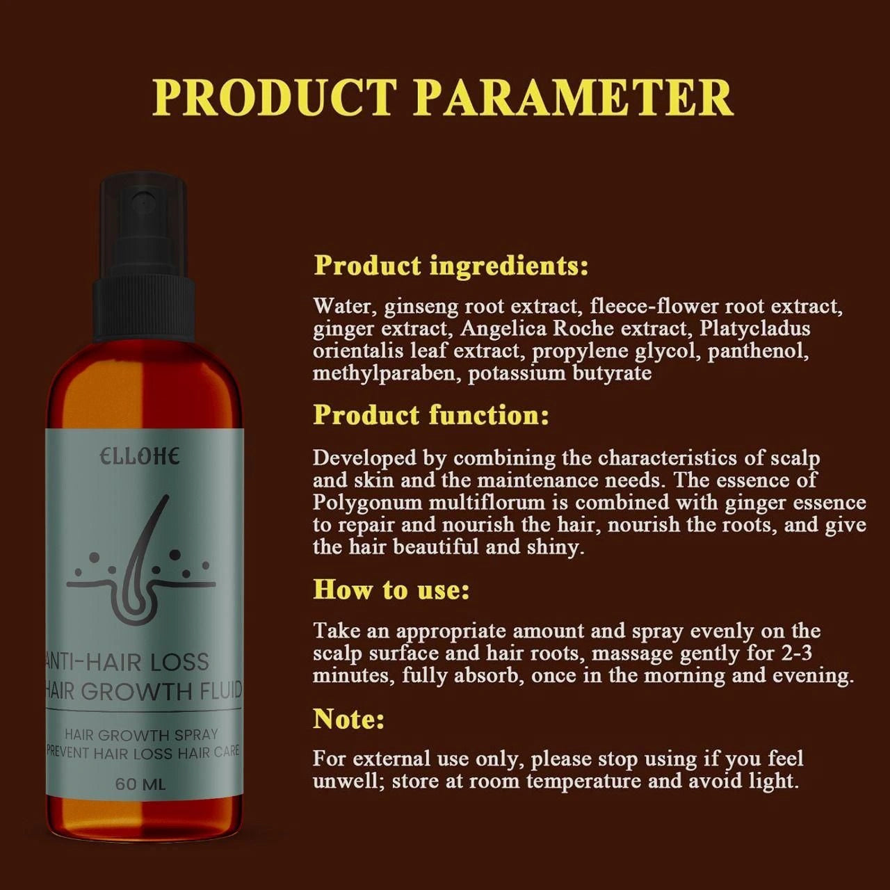 Ellohe hair growth fluid – 120ml