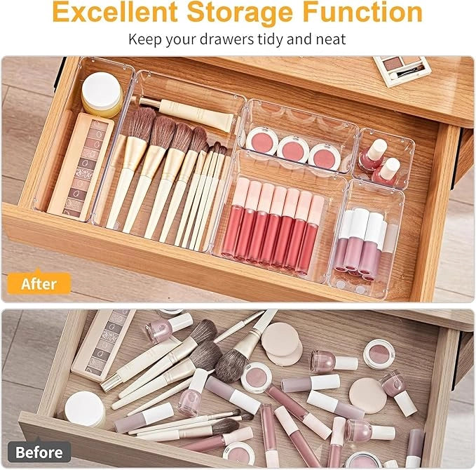 7pcs drawer organizer tray – white