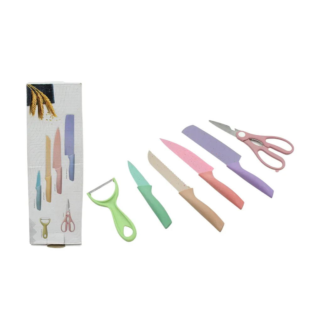 8174 corrugated 6pc kitchen knife set professional box 6 piece forged knives with box. - home &