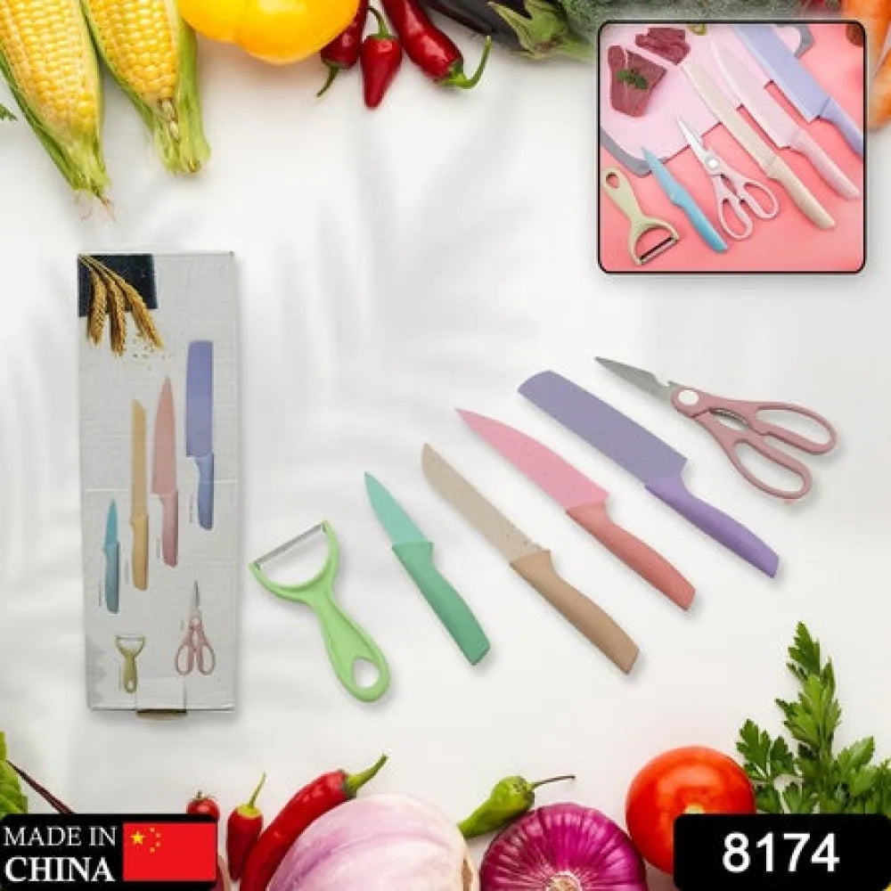 8174 corrugated 6pc kitchen knife set professional box 6 piece forged knives with box. - home &