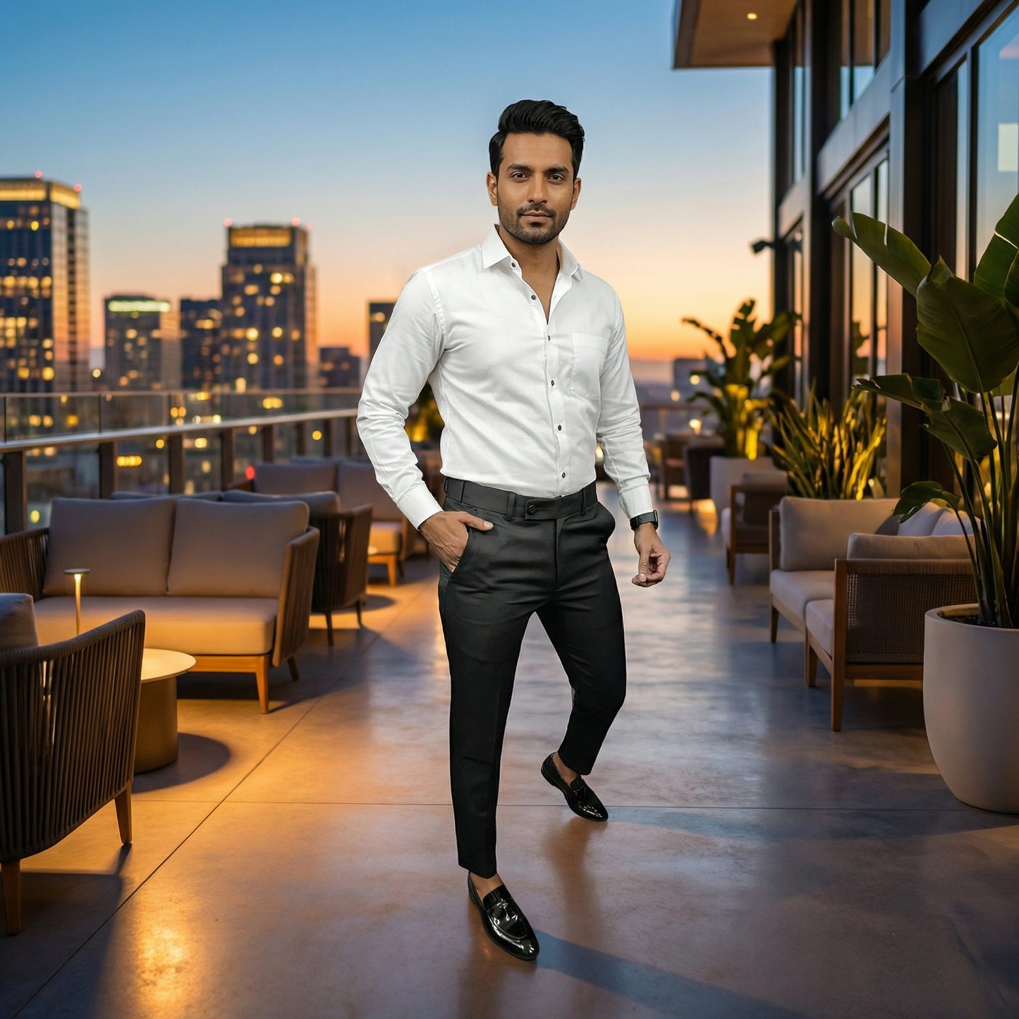 Men’s Slim Fit Formal Trousers – Pack of 2