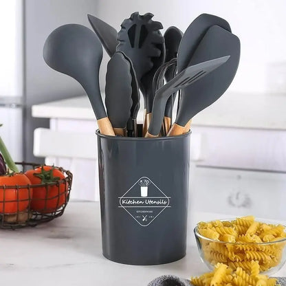 Silicone Cooking Utensils Set (11 Pcs)