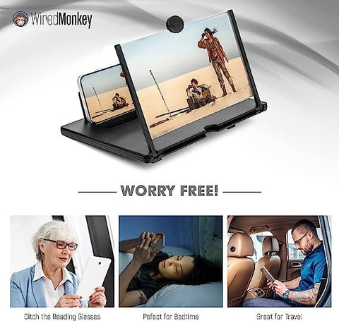 Portable 12x view f3 screen expander 3d magnifier for mobiles and watching movies expanders & magnifiers