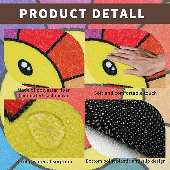 Sunflower bathroom rug for kids