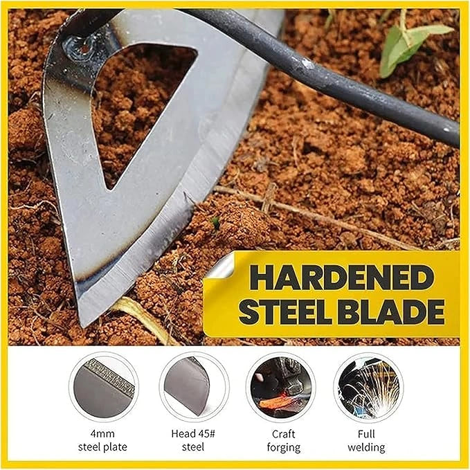 Handheld steel weeding rake