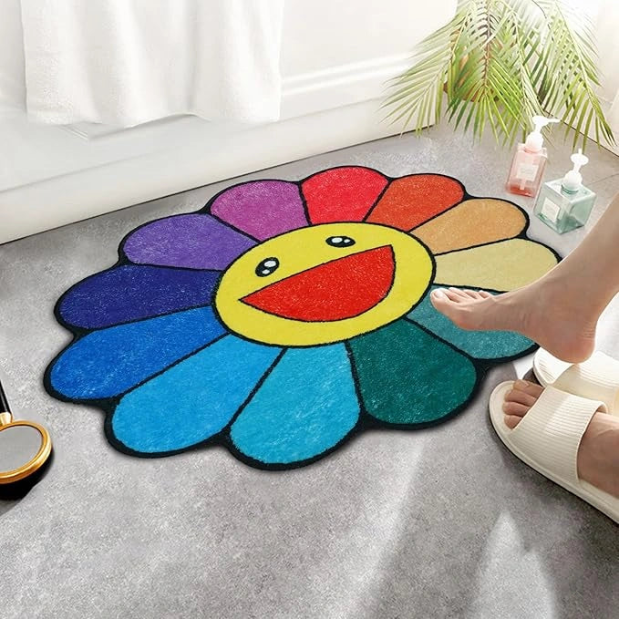 Sunflower bathroom rug for kids