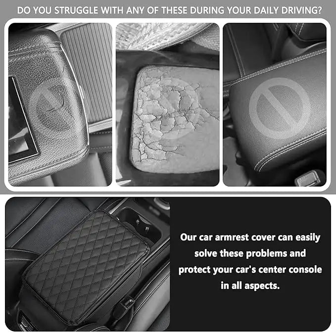 Leather waterproof armrest seat box cover pad protector