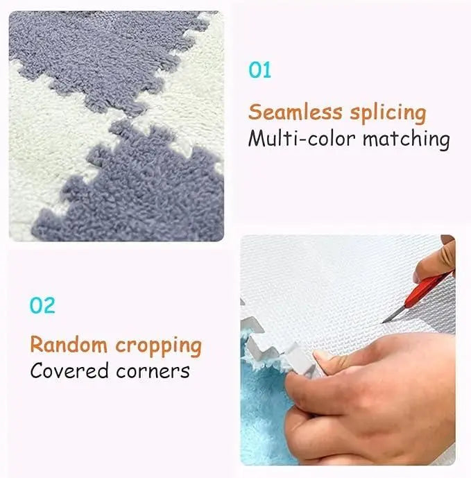 Interlocking foam carpet tiles