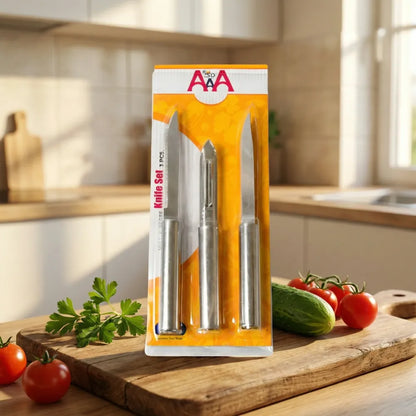 8243 stainless steel multipurpose sharp cutting knife with non-slip handle for fruit meat and vegetable chopping (pack