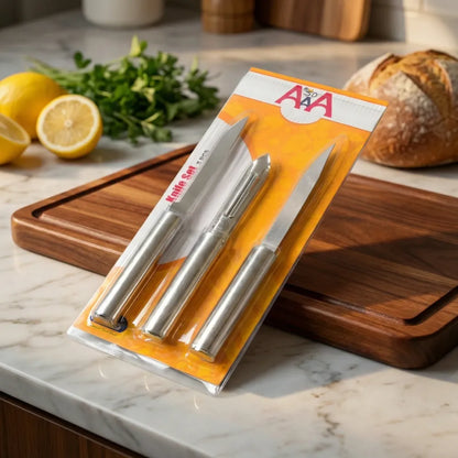 8243 stainless steel multipurpose sharp cutting knife with non-slip handle for fruit meat and vegetable chopping (pack