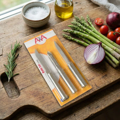 8243 stainless steel multipurpose sharp cutting knife with non-slip handle for fruit meat and vegetable chopping (pack