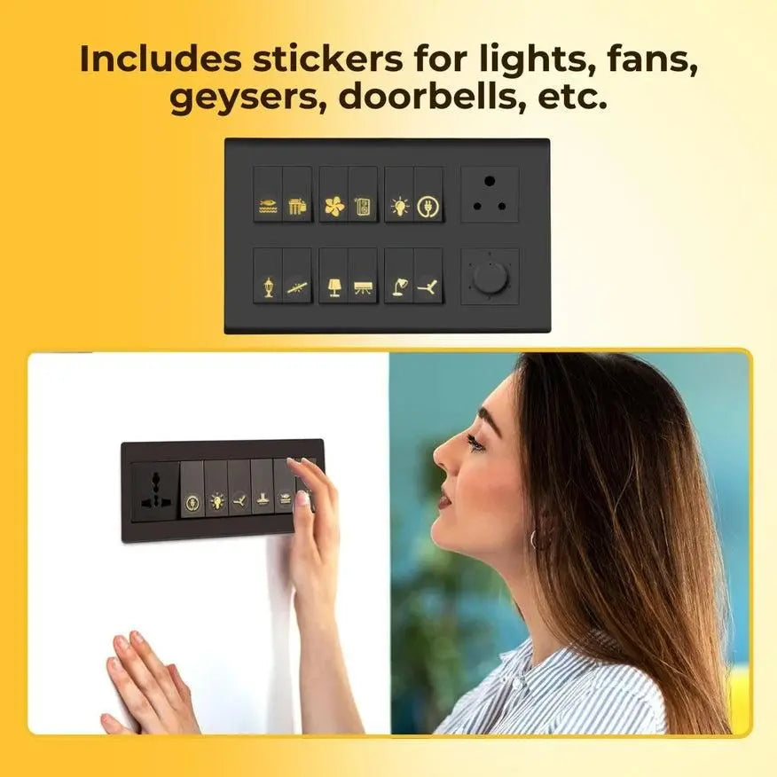 Gold functional switch stickers