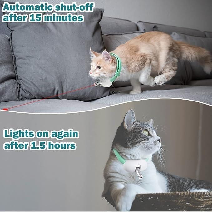 Pet laser collar self teasing toy
