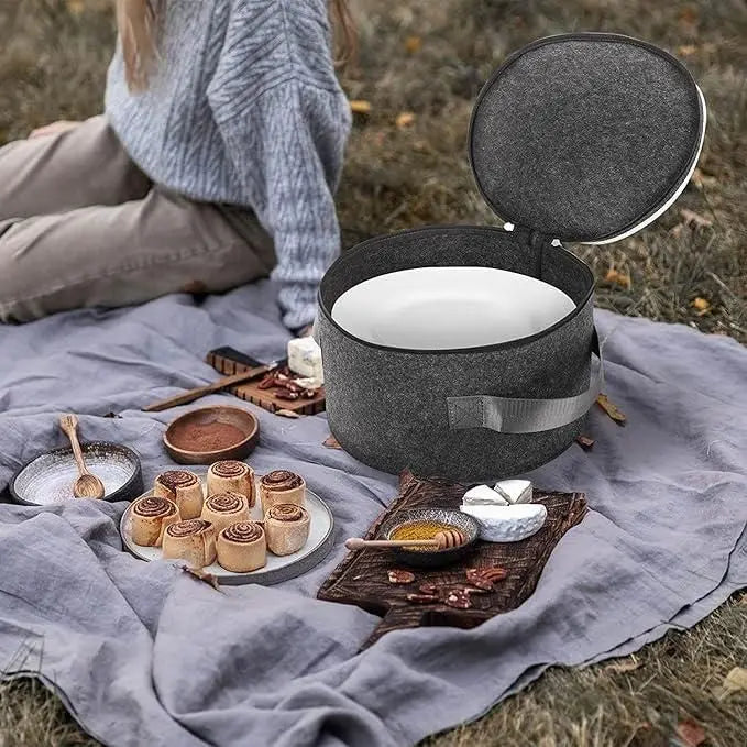 Plate storage case with dividers