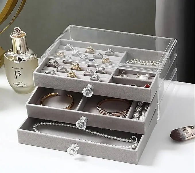 3 layer jewellery storage box