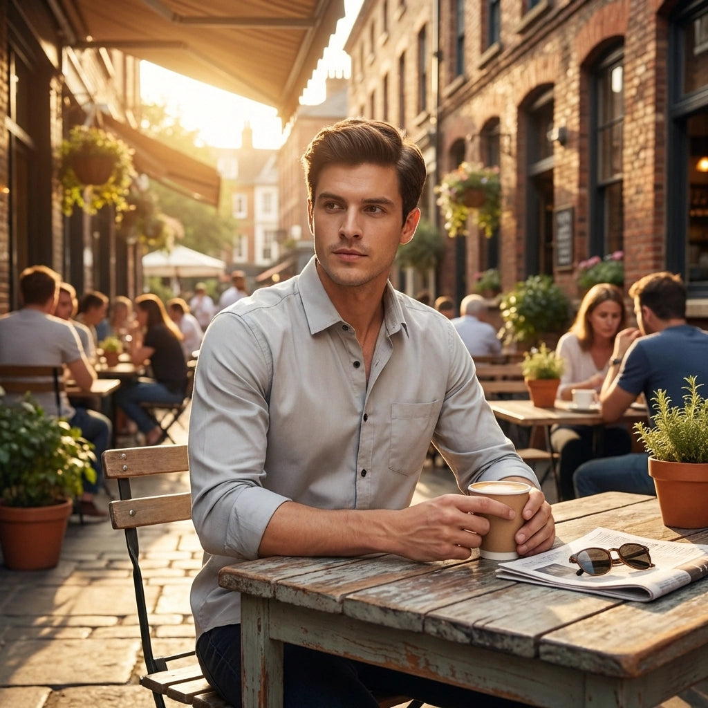 Men's Satin Casual Shirt – Grey