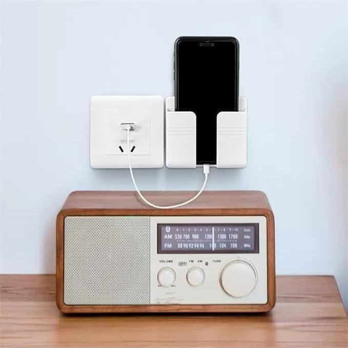 Wall mounted mobile holder with adhesive strips (pack of 4 & 8)