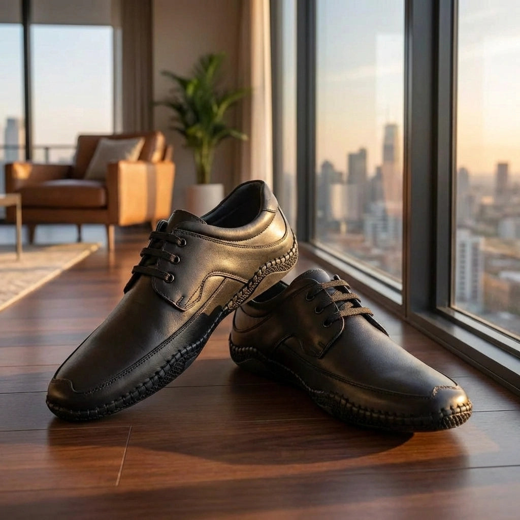 Roman Black Sandals For Men