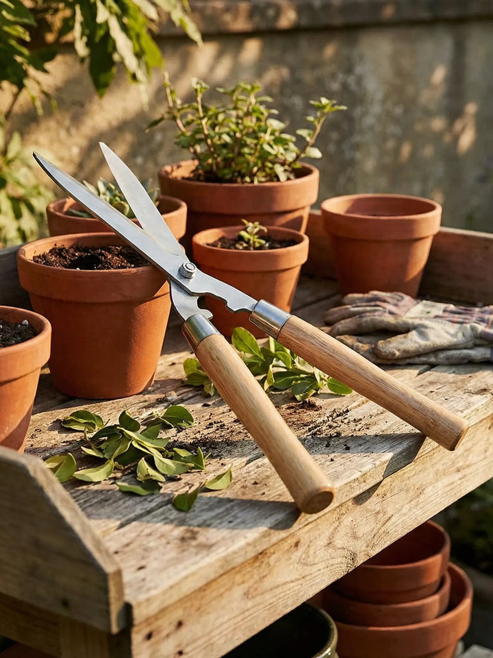 Ergonomic Wooden Hedge Shears
