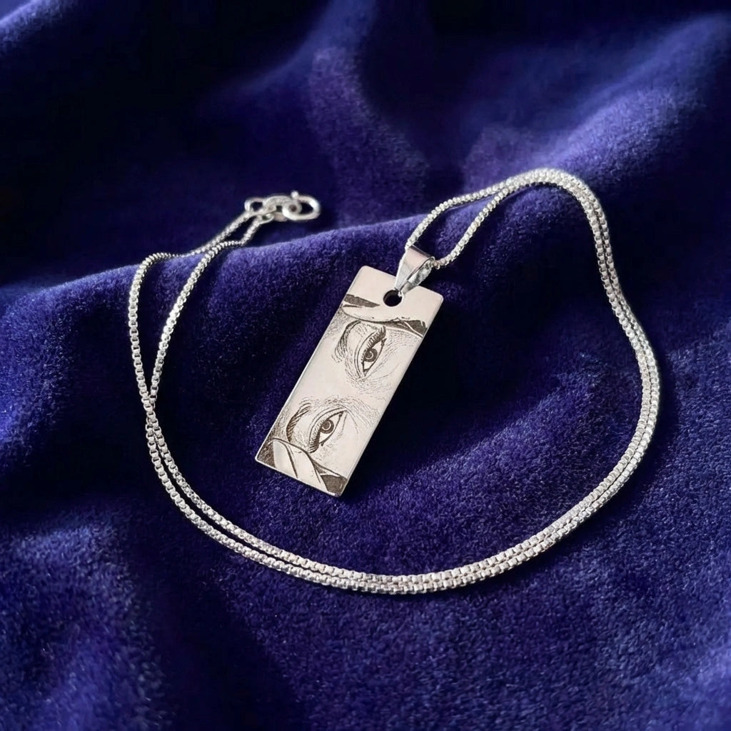 Custom Engraved Eye Necklace