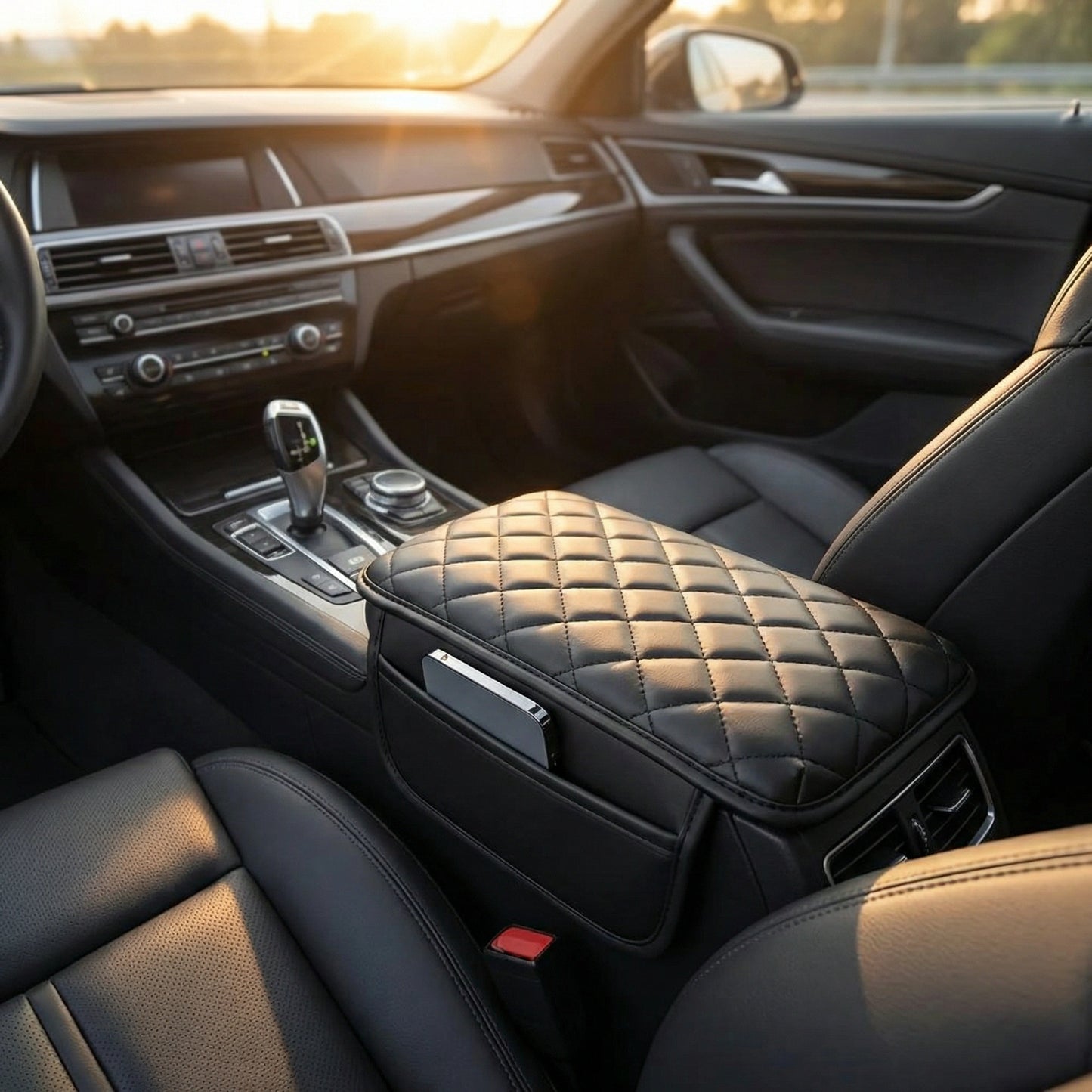 Leather Waterproof Armrest Seat Box Cover Pad Protector